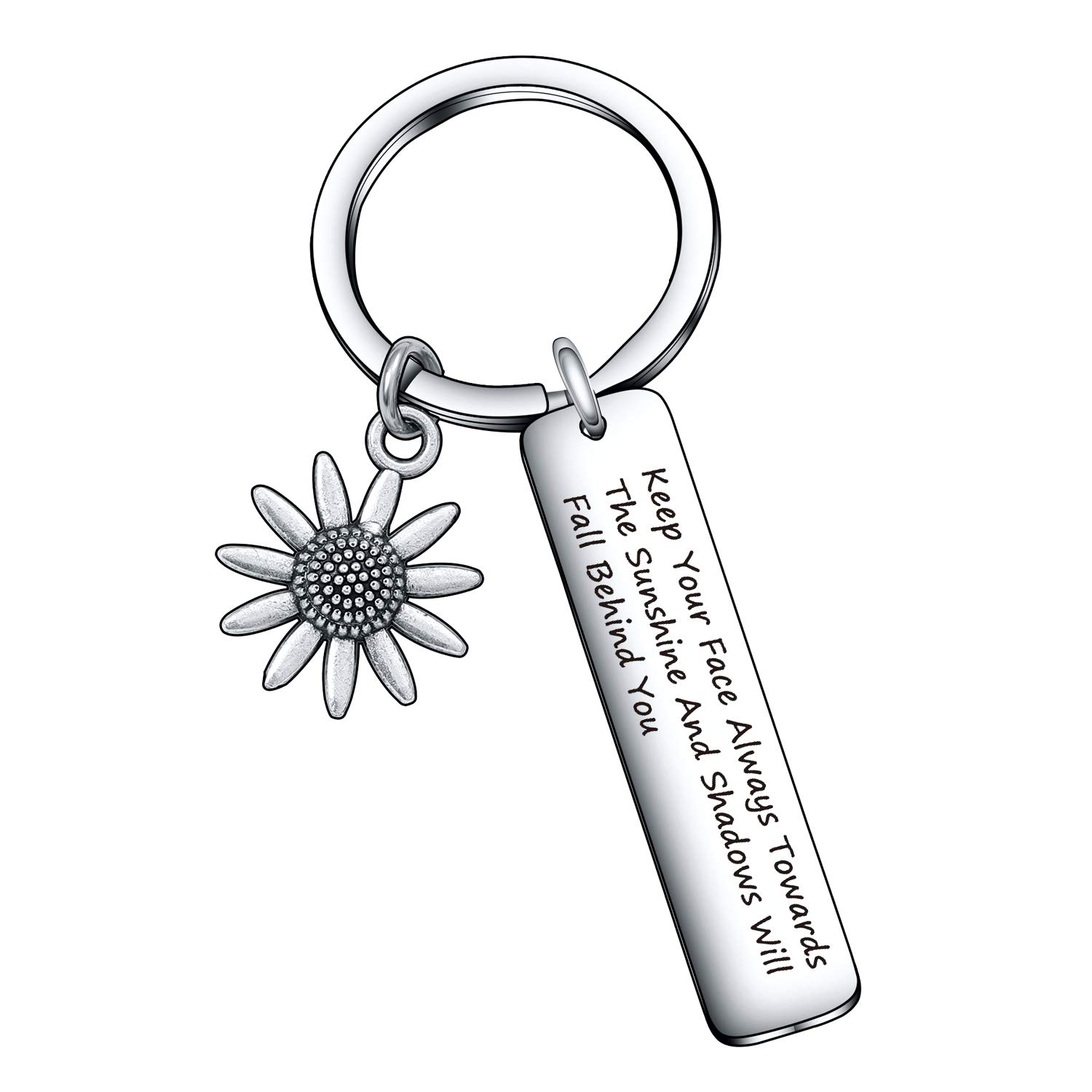 De&ai Sunflower gift daughter keychain Sunflower Positive gift Sunflower lover keychain Inspirational keychain Sunshine keychain Sunflower Motivational keychain