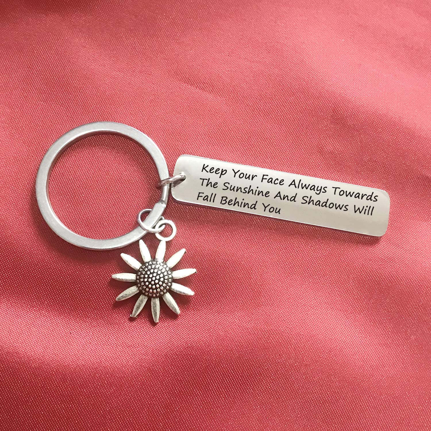 De&ai Sunflower gift daughter keychain Sunflower Positive gift Sunflower lover keychain Inspirational keychain Sunshine keychain Sunflower Motivational keychain