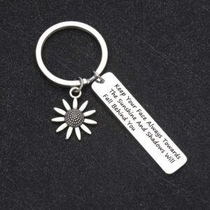 De&ai Sunflower gift daughter keychain Sunflower Positive gift Sunflower lover keychain Inspirational keychain Sunshine keychain Sunflower Motivational keychain