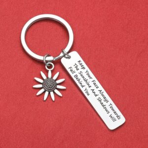 De&ai Sunflower gift daughter keychain Sunflower Positive gift Sunflower lover keychain Inspirational keychain Sunshine keychain Sunflower Motivational keychain