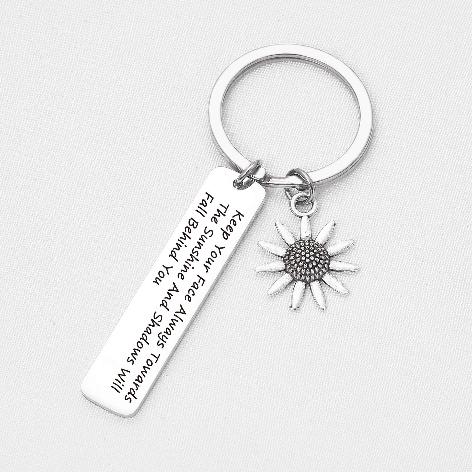 De&ai Sunflower gift daughter keychain Sunflower Positive gift Sunflower lover keychain Inspirational keychain Sunshine keychain Sunflower Motivational keychain