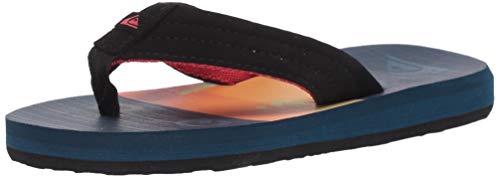 Quiksilver Boy's Carver Print Youth Sandal, Black/Blue/Red, 11(28) M US Big Kid