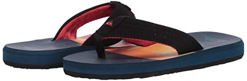 Quiksilver Boy's Carver Print Youth Sandal, Black/Blue/Red, 11(28) M US Big Kid