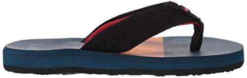 Quiksilver Boy's Carver Print Youth Sandal, Black/Blue/Red, 11(28) M US Big Kid