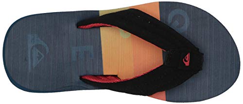 Quiksilver Boy's Carver Print Youth Sandal, Black/Blue/Red, 11(28) M US Big Kid