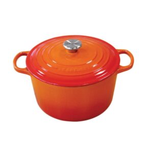 le creuset enameled cast iron signature deep round oven, 5.25qt., flame