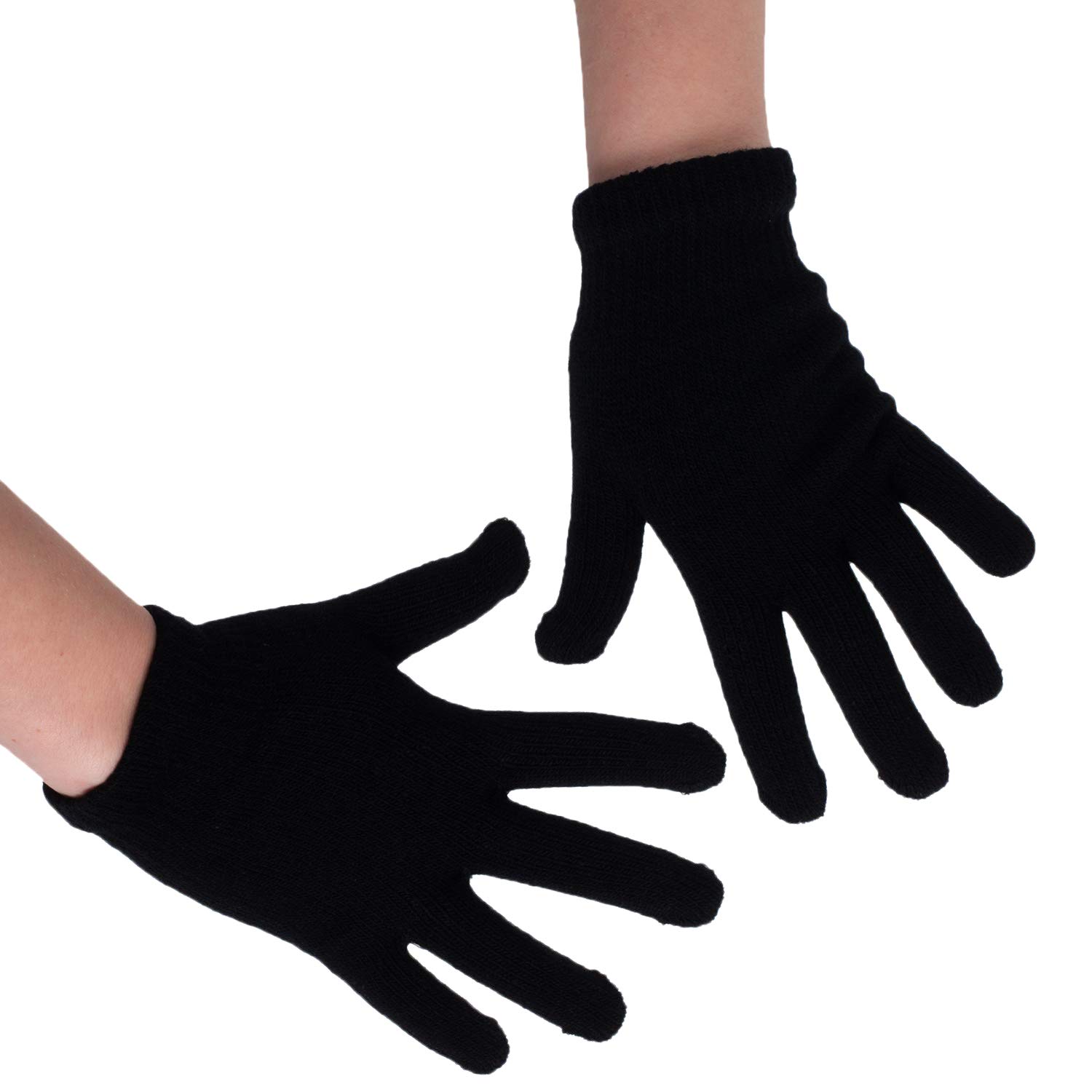 Yacht & Smith Wholesale Bulk Winter Gloves For Men Woman, Bulk Pack Warm Winter Thermal Gloves (24 Pairs Black)