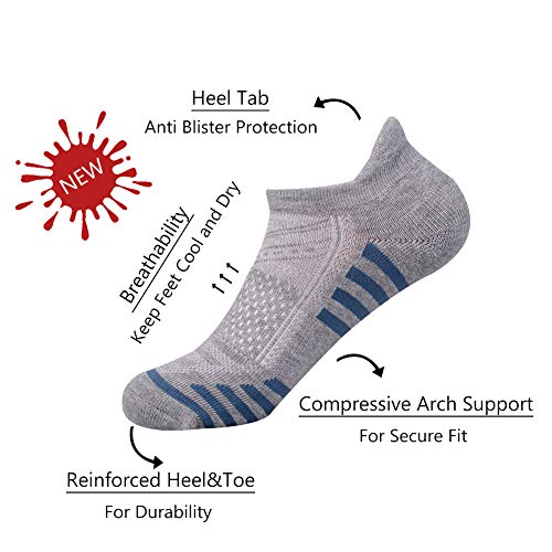 FUNDENCY 6 Pack Women Ankle Athletic Socks Low Cut Breathable Running Tab Socks with Cushion Sole