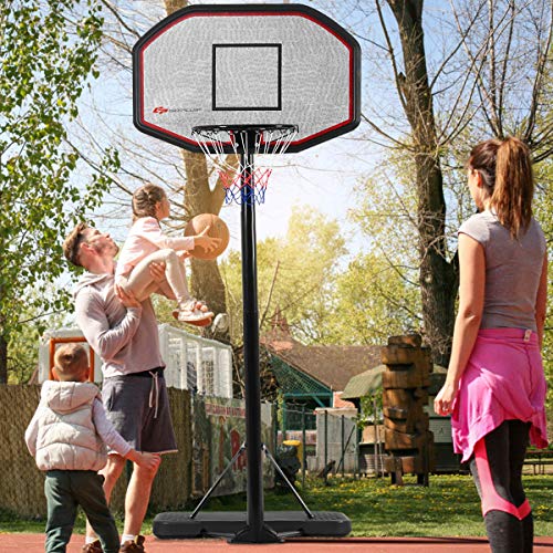 Giantex Portable Basketball Hoop 10 Ft, Adjustable Height 6.5-10 Ft, 43 Inch Backboard Basketball Goal, Suit for Court, Driveway, Garage, Indoor Outdoor Basketball Hoop for Kids, Youth, Junior