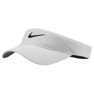 nike women's nike aerobill visor, white/anthracite/black, misc