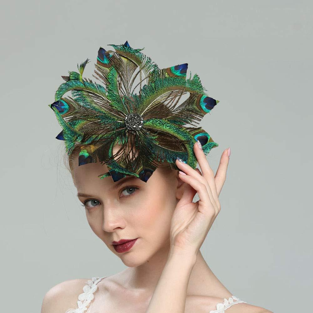 VIMARO Peacock Fascinator Hat, Peacock Fascinators for Women, Tea Party Kentucky Derby Hats for Women