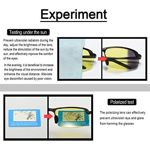 YIMI Polarized Photochromic Outdoor Sports Driving Sunglasses for Men Women AntiGlareEyewear Ultra-Light Sun Glasses (photochromic/Black Frame Yellow lens)