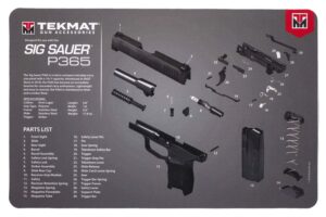 tekmat cleaning mat for use with sig sauer p365, black (tek-17-sigp365)