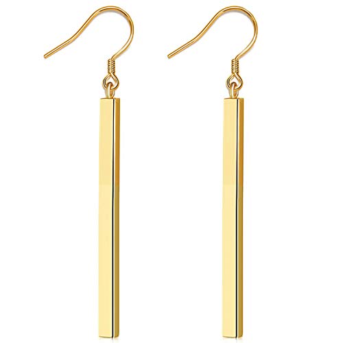 Suyi Minimalist Dainty Bar Stud Earrings Long Drop Dangle Earrings for Women BGold