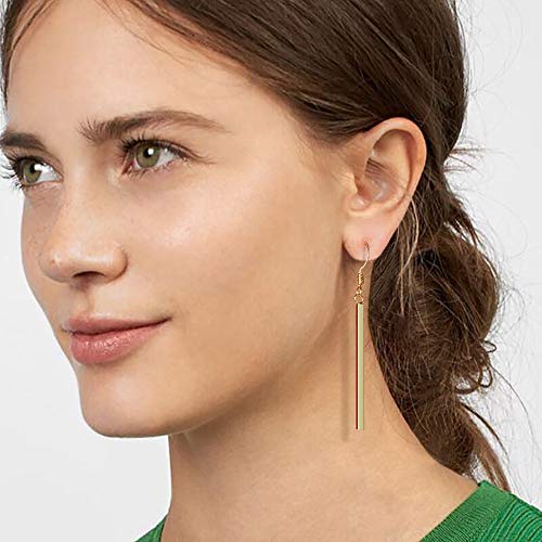 Suyi Minimalist Dainty Bar Stud Earrings Long Drop Dangle Earrings for Women BGold