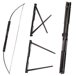 sinoart 59" folding bow black alloy archery bow right hand for hunting or target (35lbs)