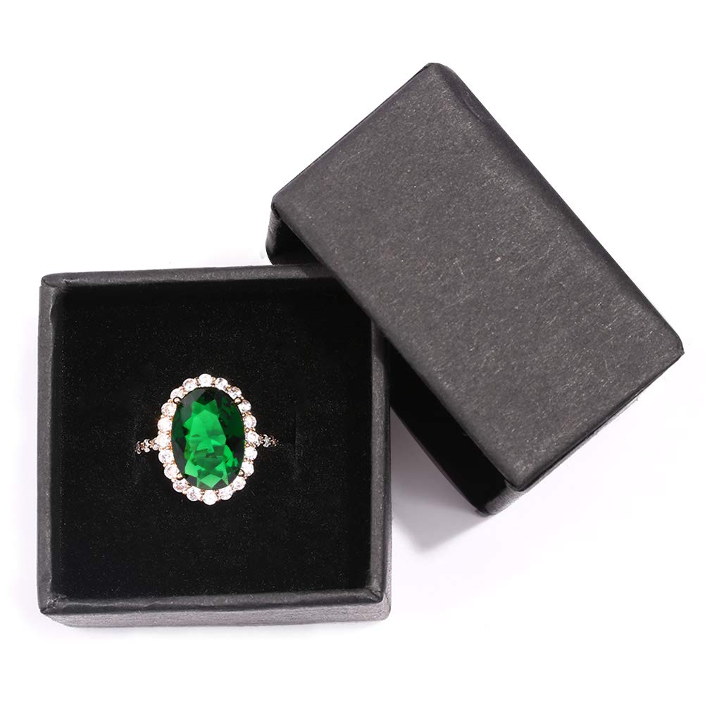 Artilady Cz Emerald Rings for Women - Simulated Emerald Solstice Ring AAAA Cubic Zirconia Open Band Rings, Adjustable for US 5-9 (Emerald Green, Adjustable)