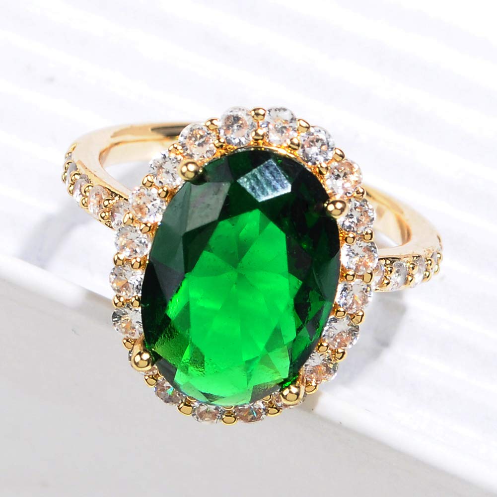 Artilady Cz Emerald Rings for Women - Simulated Emerald Solstice Ring AAAA Cubic Zirconia Open Band Rings, Adjustable for US 5-9 (Emerald Green, Adjustable)