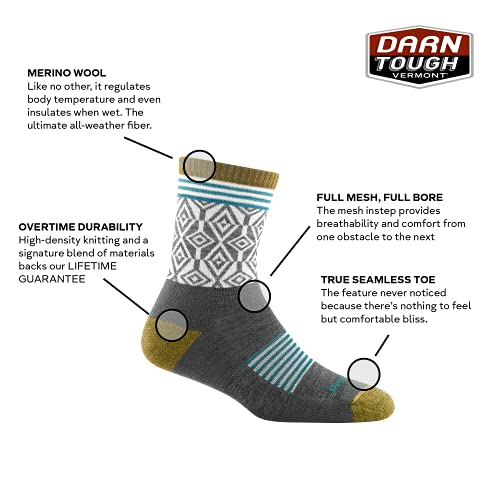 Darn Tough Women's Sobo Micro Crew Lightweight Hiking Sock (Style 1977) - Gray, Small