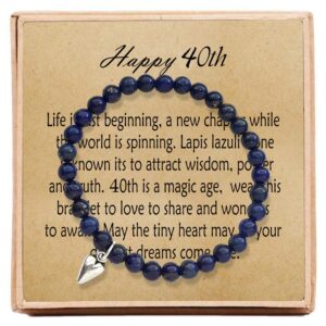 OFGOT7 40th Birthday Gifts for Women Turning 40 – Bead Bracelet with Message Card & Gift Box - Fortieth