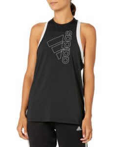 adidas women's tech badge of sport tank black/white small