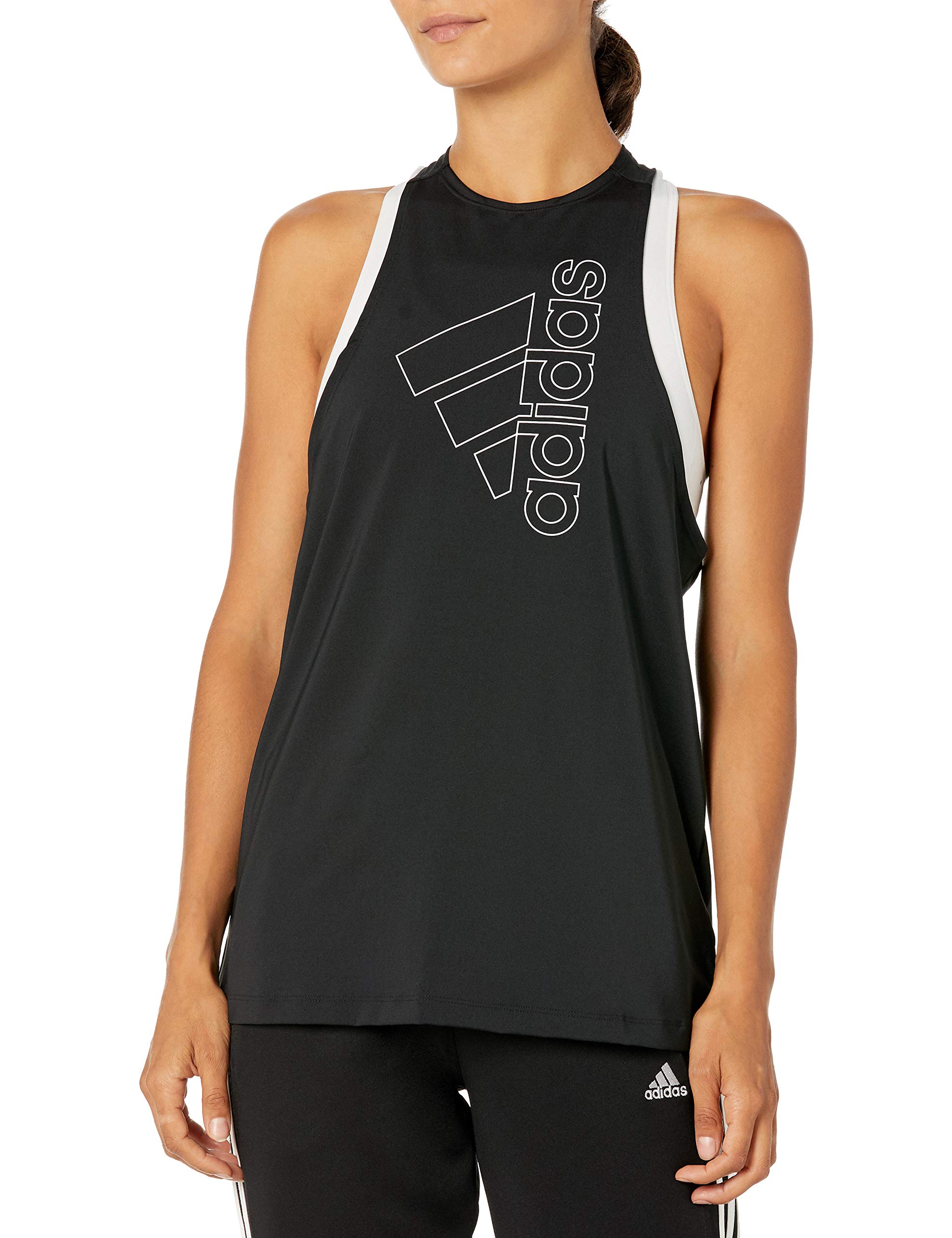 adidas Women's Tech Badge of Sport Tank Black/White Small