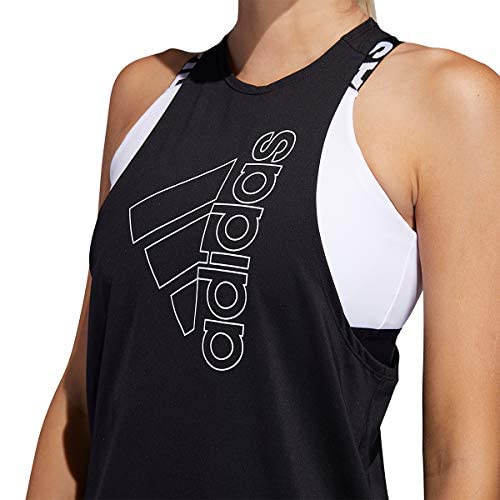 adidas Women's Tech Badge of Sport Tank Black/White Small