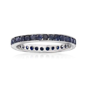 ross-simons 1.45 ct. t.w. sapphire eternity band in sterling silver. size 7