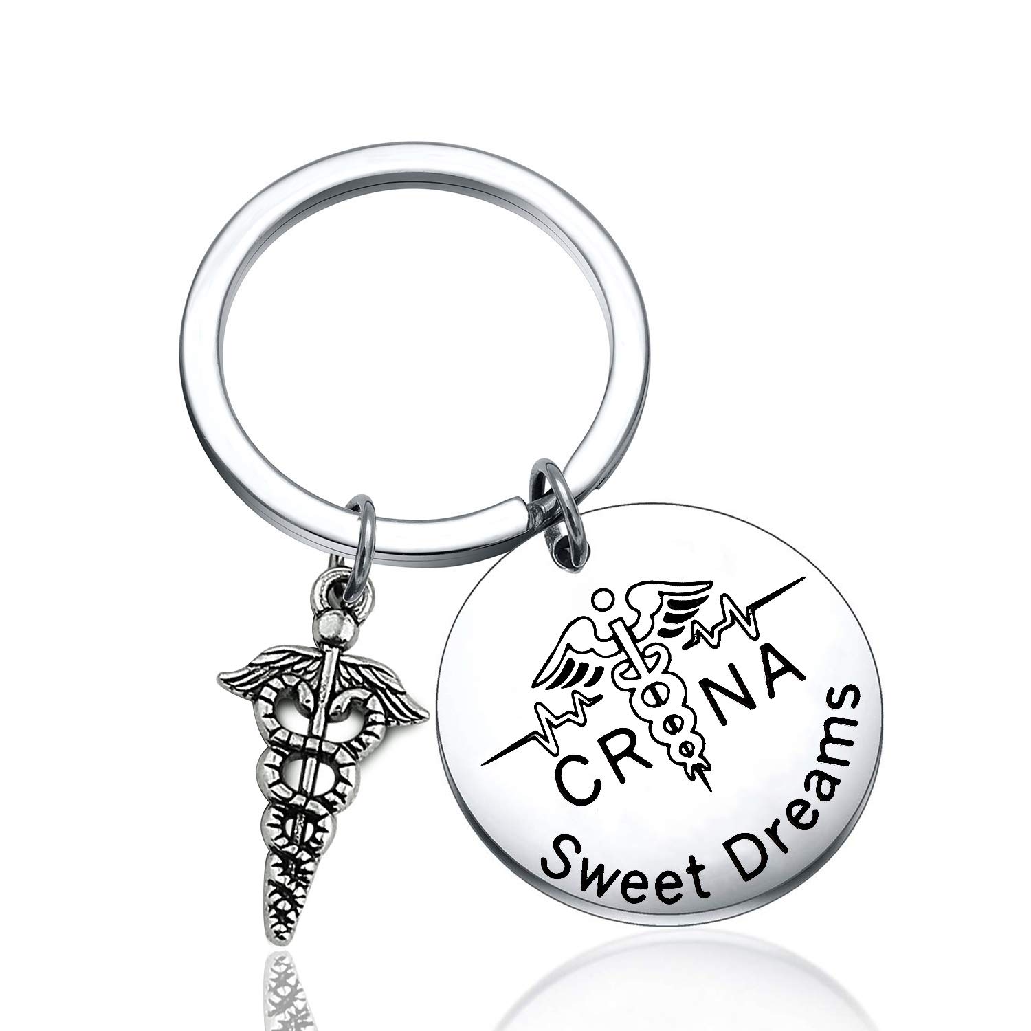 FOTAP Nurse Anesthetist Gift Sweet Dreams Keychain Thank You Gift for Anesthesiologist CRNA School Graduation Gift (CRNA dreams)