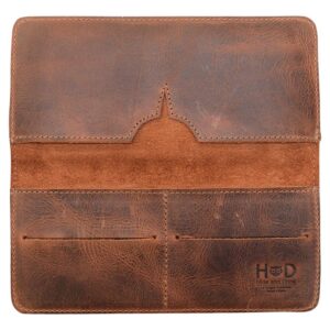 Hide & Drink, Cell Phone Wallet Handmade from Full Grain Leather - Bourbon Brown