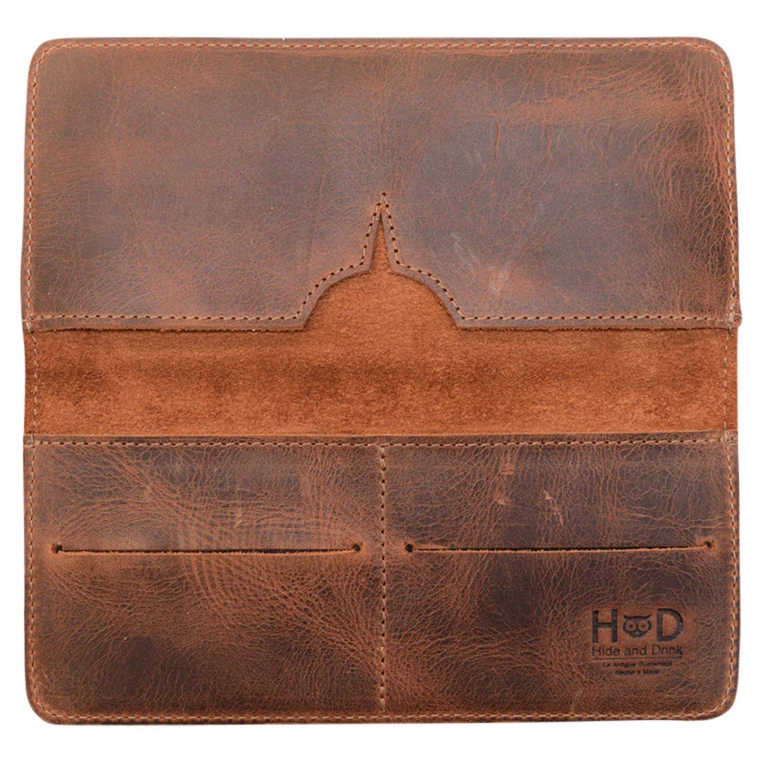 Hide & Drink, Cell Phone Wallet Handmade from Full Grain Leather - Bourbon Brown