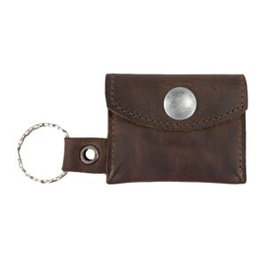 Hide & Drink, Leather Tiny Coin Holder Keychain/Key Ring/Holder/Pouch/Case/Accessories, Handmade Includes 101 Year Warranty :: Bourbon Brown