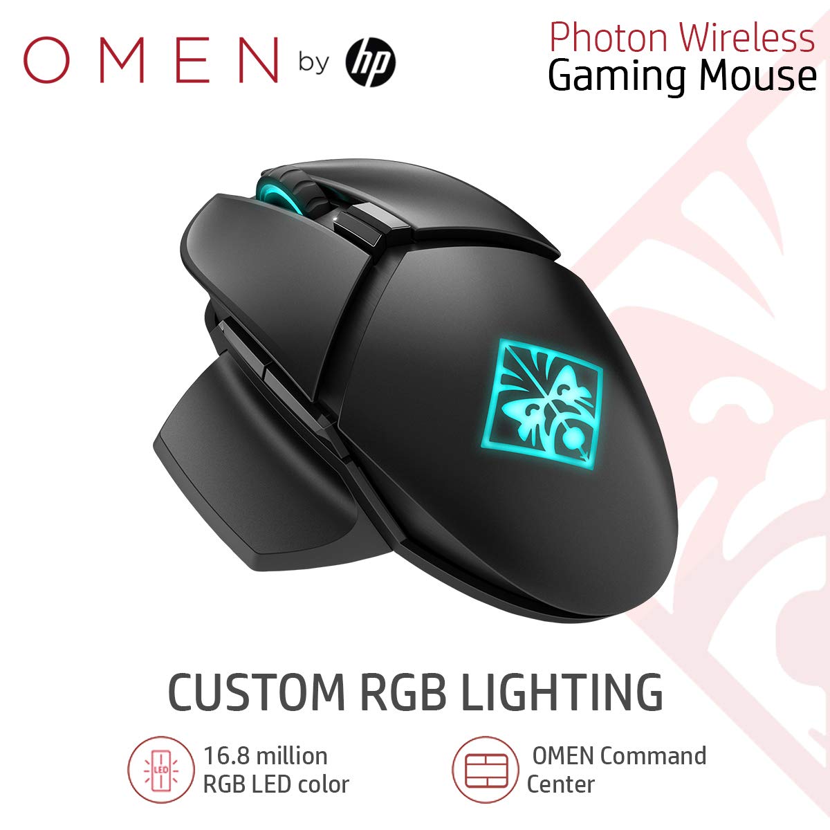 OMEN by HP Photon Wireless Gaming Mouse with Qi Wireless Charging, Programmable Buttons, Custom RGB, E-Sport DPI (6CL96AA)