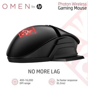 OMEN by HP Photon Wireless Gaming Mouse with Qi Wireless Charging, Programmable Buttons, Custom RGB, E-Sport DPI (6CL96AA)