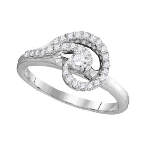 dazzlingrock collection 10kt white gold womens round diamond round bridal wedding engagement ring 3/8 ctw