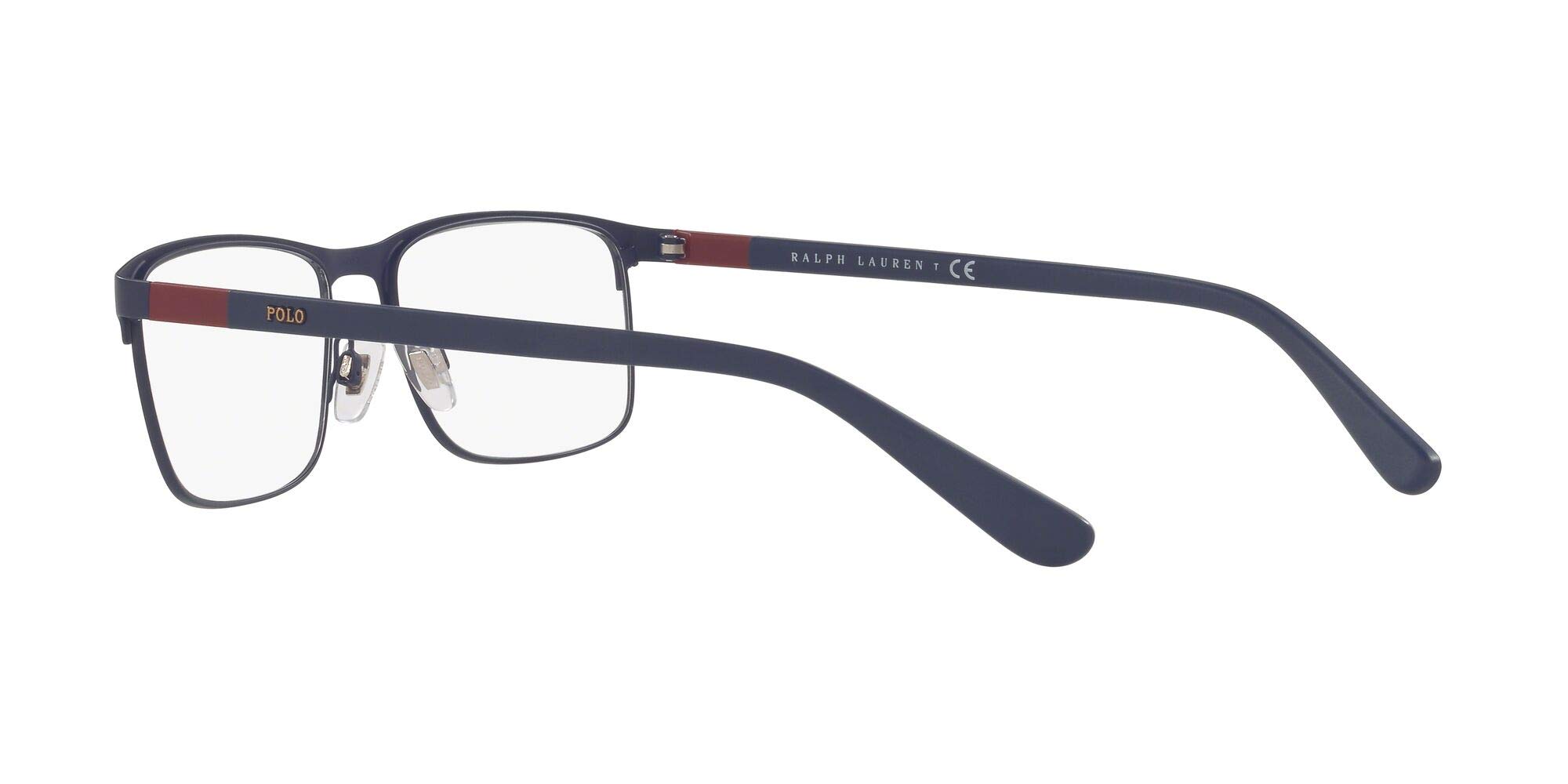 Polo Ralph Lauren Men's PH1190 Rectangular Prescription Eyewear Frames, Matte Navy Blue/Demo Lens, 56 mm