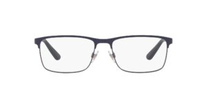 polo ralph lauren men's ph1190 rectangular prescription eyewear frames, matte navy blue/demo lens, 56 mm