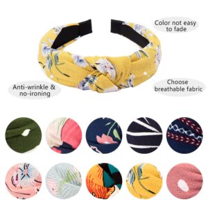 TOBATOBA 10 Piece Womens Headbands Set, Knotted Headbands, Summer Floral Headbands, Twist Turban Wide Headbands Bandana Hair Accessories for Women