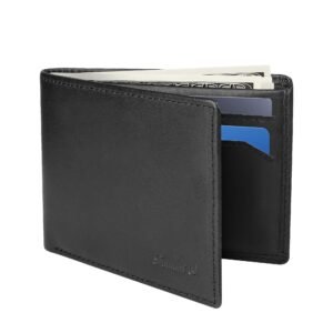 fadiant i slim wallet for men -thin bifold genuine leather rfid blocking minimalist stylish front pocket mens wallets (a. charcoal black-id)