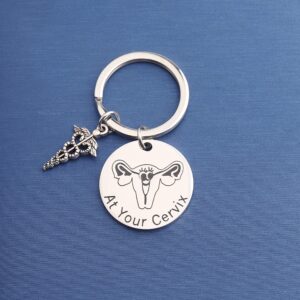 TGBJE Gynecologist Gift at Your Cervix Keychain Midwife Gift Labor Nurse Jewelry Funny Gift for OB-GYN (Gynecologist Gift)