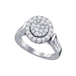 dazzlingrock collection 14kt white gold women's princess round diamond soleil engagement ring 1.00 ctw