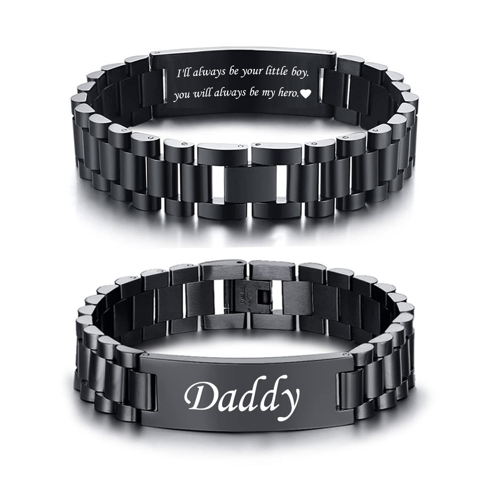 VNOX Gifts For Dad From Son - Masculine Stainless Steel Link Bracelet Personalized DAD Jewelry Gift for Daddy Papa,Fathers Day Birthday Gifts From Son