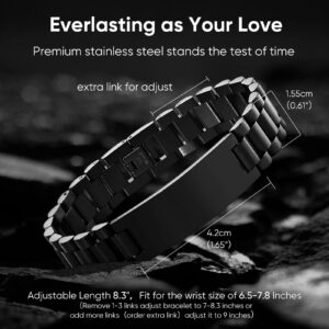 VNOX Gifts For Dad From Son - Masculine Stainless Steel Link Bracelet Personalized DAD Jewelry Gift for Daddy Papa,Fathers Day Birthday Gifts From Son