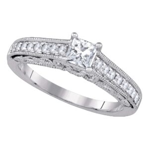 dazzlingrock collection 14kt white gold women's princess diamond solitaire engagement ring 5/8 ctw