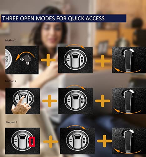 Quicktec Large Rifle Safe, Gun Safe for Home Rifles and Pistols, Quick Access 5-6 Gun Cabinet Shotgun Safe (with/Without Scope) with Pistol Lockbox Slient Mode (Large Gun Safe-Biometric) …