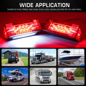 LINKITOM Submersible LED Trailer Light Kit, Super Bright Brake Stop Turn Tail License Lights for Camper Truck RV Boat Snowmobile, IP68 Waterproof, DOT Approval