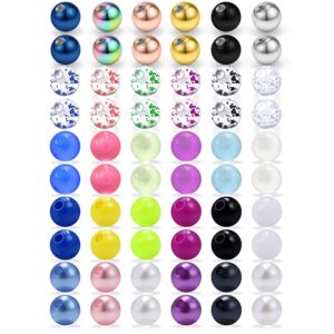 Ruifan 30PRS(60PCS) 5mm Externally Threaded 14G Replacement Balls Body Jewelry Piercing Barbell Parts for Tongue Belly Navel Nipple Ring Pearl Gilitter Sild Glow In Dark