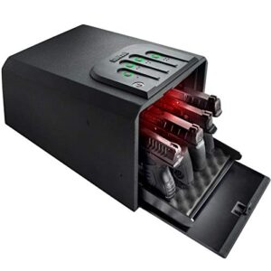 GunVault MultiVault Quick Access Large Gun Safe with Illuminated No-Eyes Digital Keypad, Auto Slide-Out Drawer and LED Illumination (4 Pistol Capacity)