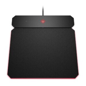 OMEN by HP Outpost Gaming Mouse Pad with Qi Wireless Charging, Custom RGB, and USB-A 2.0 Port, (6CM14AA), Black (6CM14AA#ABL)