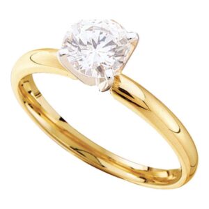 dazzlingrock collection 14kt yellow gold womens round diamond solitaire bridal wedding engagement ring 1/4 ctw